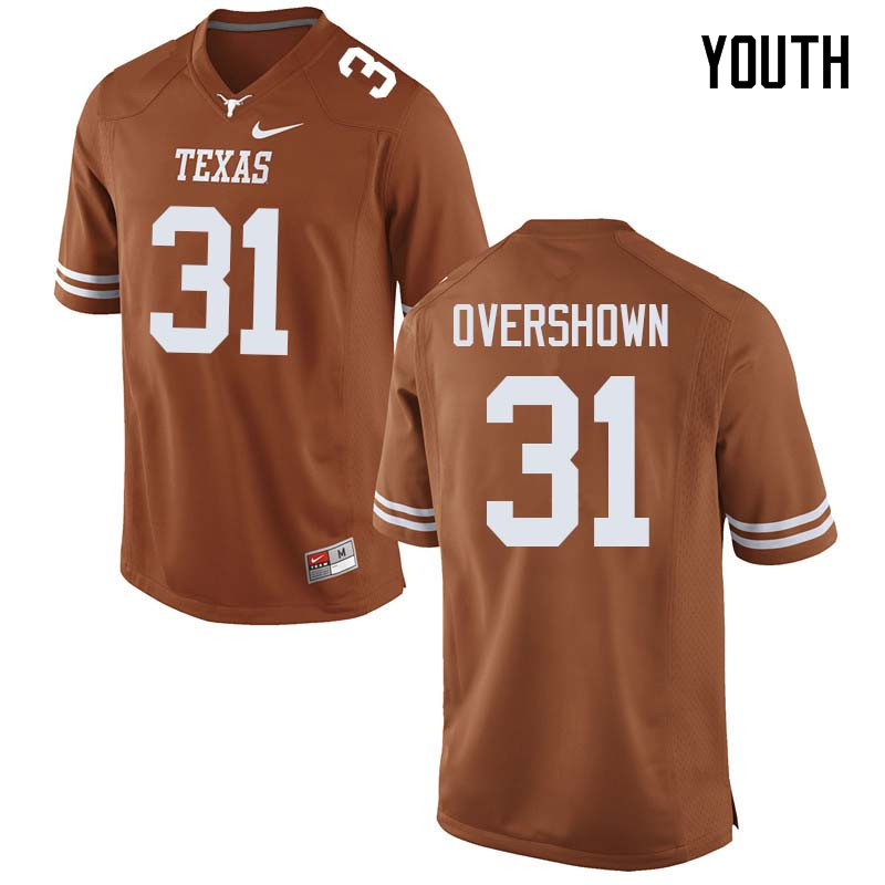 Youth #31 DeMarvion Overshown Texas Longhorns College Football Jerseys Sale-Orange